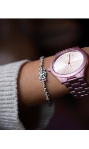 Pırlanta Kesim Taşlı Beyaz Bileklik - 4.03 Gr - SET691 - 14 Ayar Altın