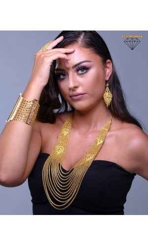 Modonna Hint Gerdanlık - 155.58 Gr - SET245 - 22 Ayar Altın 