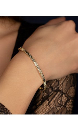 Düz Kalemli Yeşil Bileklik - 7.58 Gr - SET646 - 14 Ayar Altın 